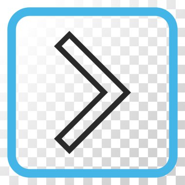 Ok ucu doğru vektör simgesi bir çerçeve içinde