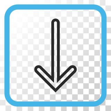 Vektör simgesi bir çerçeve içinde aşağı ok