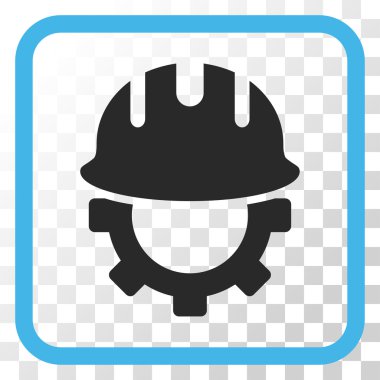 Geliştirme işçisi vektör simgesi bir çerçeve içinde