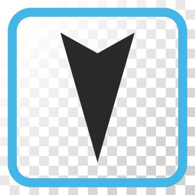 Vektör simgesi bir çerçeve içinde aşağı ok ucu