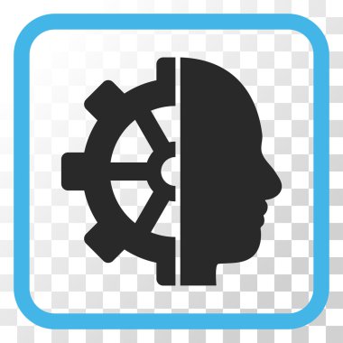 Cyborg dişli vektör simgesi bir çerçeve içinde