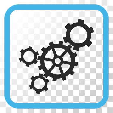 Mekanizması vektör simgesi bir çerçeve içinde