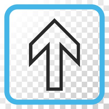 Vektör simgesi bir çerçeve içinde yukarı ok