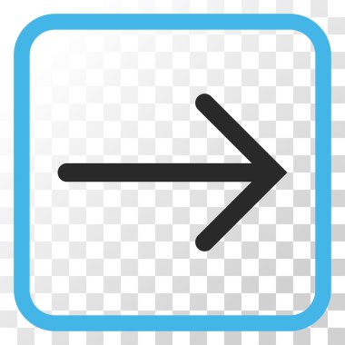 Ok sağ vektör simgesi bir çerçeve içinde