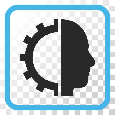 Cyborg dişli vektör simgesi bir çerçeve içinde