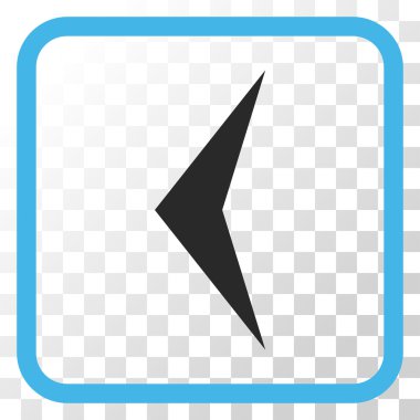 Ok ucu sol vektör simgesi bir çerçeve içinde