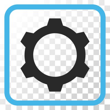 Dişli vektör simgesi bir çerçeve içinde