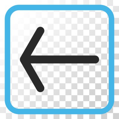 Ok sol vektör simgesi bir çerçeve içinde