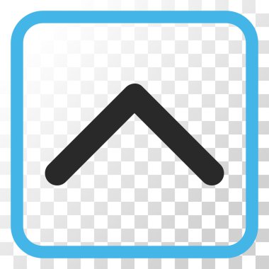 Yön yukarı vektör simgesi bir çerçeve içinde