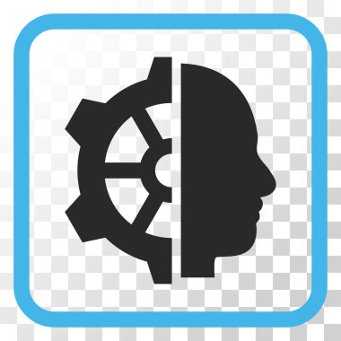 Cyborg dişli vektör simgesi bir çerçeve içinde