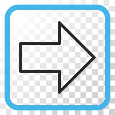 Ok sağ vektör simgesi bir çerçeve içinde