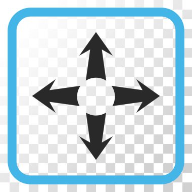 Genişletin okları vektör simgesi bir çerçeve içinde