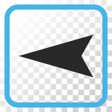 Ok ucu sol vektör simgesi bir çerçeve içinde