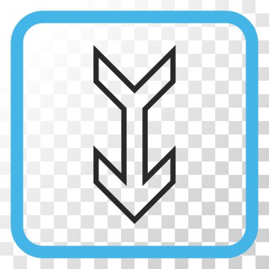 Vektör simgesi bir çerçeve içinde aşağı ok