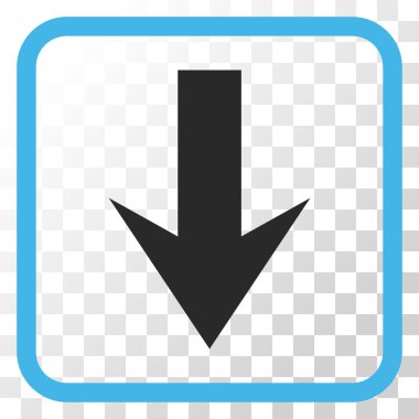 Vektör simgesi bir çerçeve içinde aşağı ok