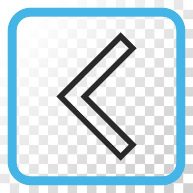 Ok ucu sol vektör simgesi bir çerçeve içinde