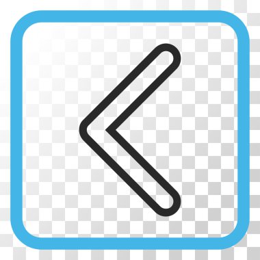 Ok ucu sol vektör simgesi bir çerçeve içinde