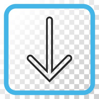 Vektör simgesi bir çerçeve içinde aşağı ok