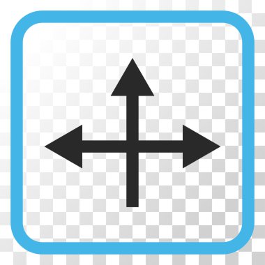 Kavşak yön vektör simgesi bir çerçeve içinde