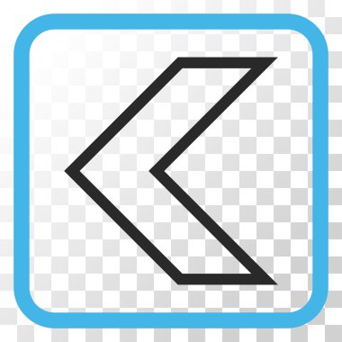 Ok ucu sol vektör simgesi bir çerçeve içinde