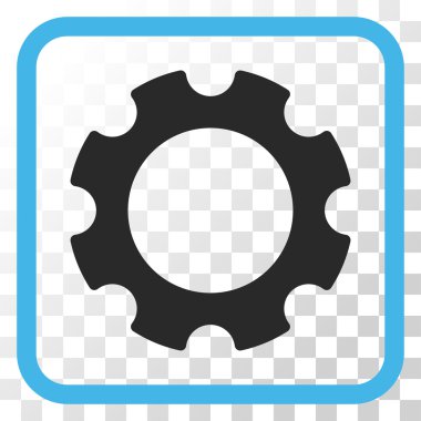 Dişli vektör simgesi bir çerçeve içinde