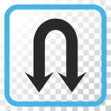 Geri dönmemiz ok vektör simgesi bir çerçeve içinde