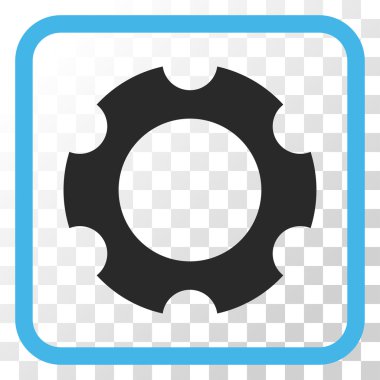 Dişli vektör simgesi bir çerçeve içinde