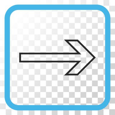 Ok sağ vektör simgesi bir çerçeve içinde