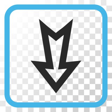 Vektör simgesi bir çerçeve içinde aşağı ok