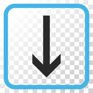 Vektör simgesi bir çerçeve içinde aşağı ok