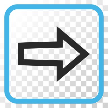 Ok sağ vektör simgesi bir çerçeve içinde