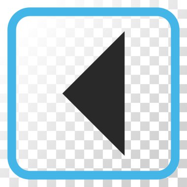 Ok ucu sol vektör simgesi bir çerçeve içinde