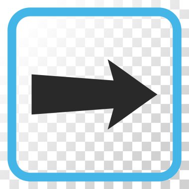 Ok sağ vektör simgesi bir çerçeve içinde