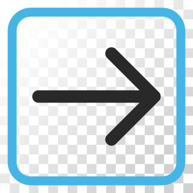 Ok sağ vektör simgesi bir çerçeve içinde