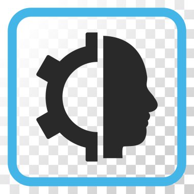 Cyborg dişli vektör simgesi bir çerçeve içinde