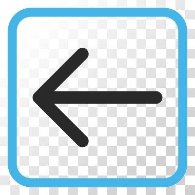 Ok sol vektör simgesi bir çerçeve içinde