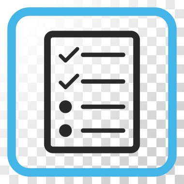 Denetim listesi sayfa vektör simgesi bir çerçeve içinde