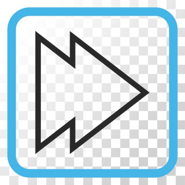 Yöne doğru vektör simgesi bir çerçeve içinde