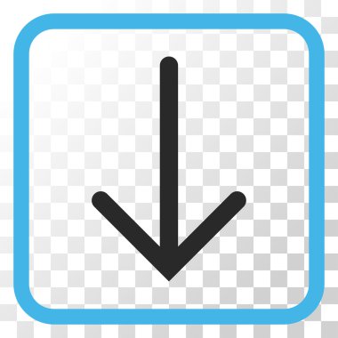 Vektör simgesi bir çerçeve içinde aşağı ok