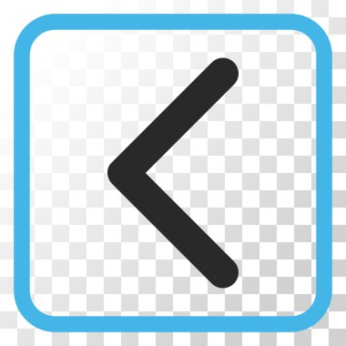 Yön sol vektör simgesi bir çerçeve içinde