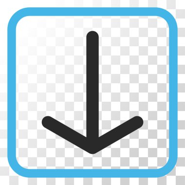 Vektör simgesi bir çerçeve içinde aşağı ok