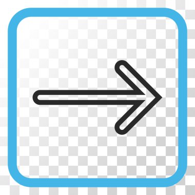 Ok sağ vektör simgesi bir çerçeve içinde