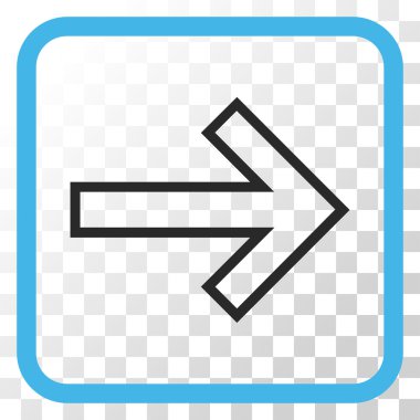 Ok sağ vektör simgesi bir çerçeve içinde