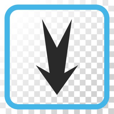 Vektör simgesi bir çerçeve içinde aşağı ok