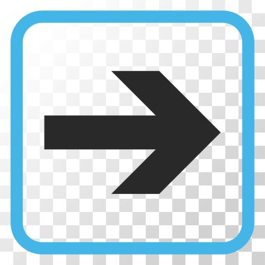 Ok sağ vektör simgesi bir çerçeve içinde