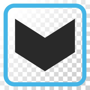 Vektör simgesi bir çerçeve içinde aşağı yön