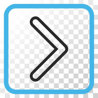 Ok ucu doğru vektör simgesi bir çerçeve içinde