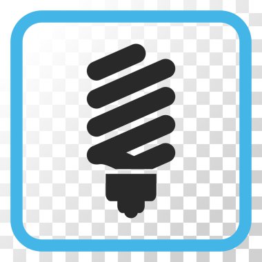 Floresan ampul vektör simgesi bir çerçeve içinde