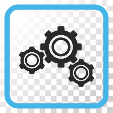 Gears'ı vektör simgesi bir çerçeve içinde