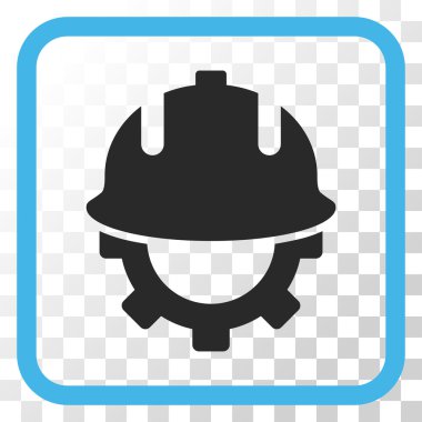 Geliştirme kask vektör simgesi bir çerçeve içinde